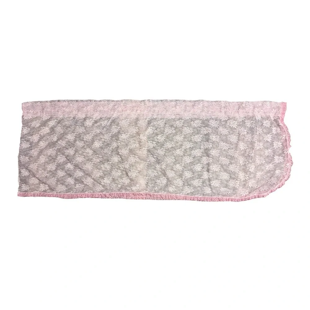 Vintage‎ Curtain Valance Pink Lace Floral Long 138x24